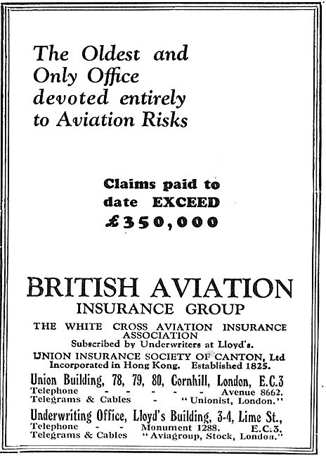 British Aviation Insurance Group Ltd - Aviation Risks            