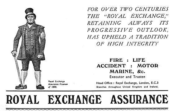 Royal Exchange Assurance 1938 Advert                             
