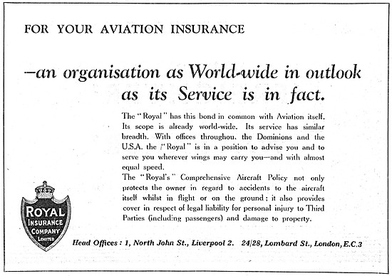 Royal Insurance Company Aviation Risks                           