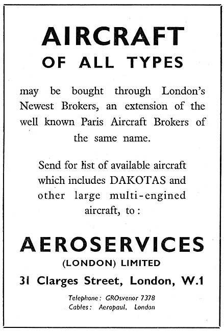 Aeroservices Aircraft Brokers - Clarges St LOndon                