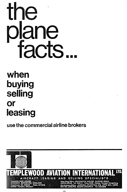 Templewood Aviation. Aircraft Sales & Leasing 1974               