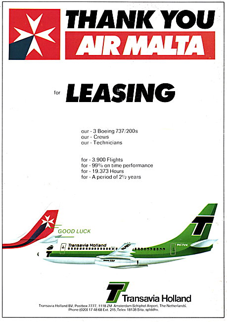 Transavia Holland Aircraft  Leasing                              