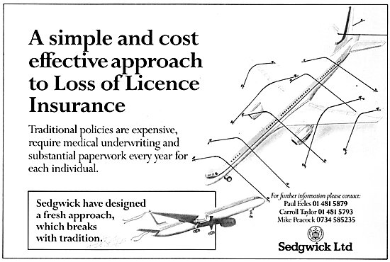Sedgwick Loss Of Licence Insurance 1988                          