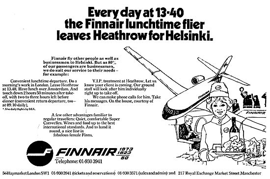 Finnair - Heathrow To Helsinki. The Lunchtime Flier              