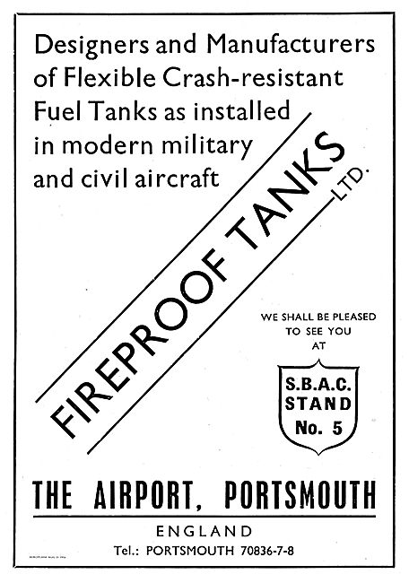 Fireproof Tanks. Flexible Crash Resistant Fuel Tanks For Aircraft