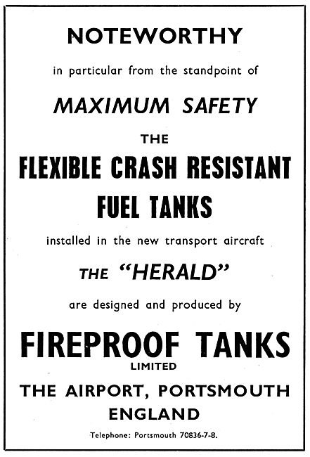 Fireproof Tanks - Flexible Crash  Resistant Aircraft Fuel Tanks  