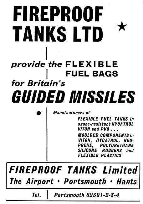 Fireproof Tanks. Flexible Fuel Bags For Missiles 1960            