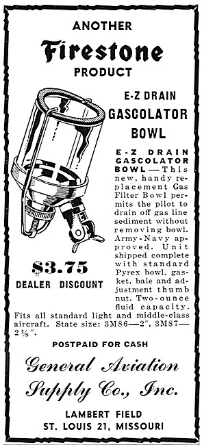 Firestone Aircraft Products Fuel Gascolator                      