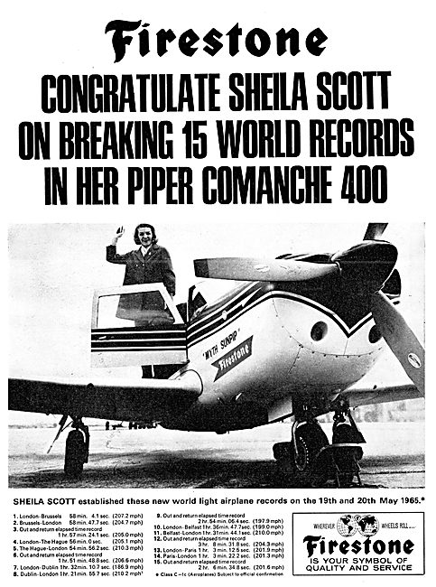 Firestone Congratulates Sheila Scott 1965                        