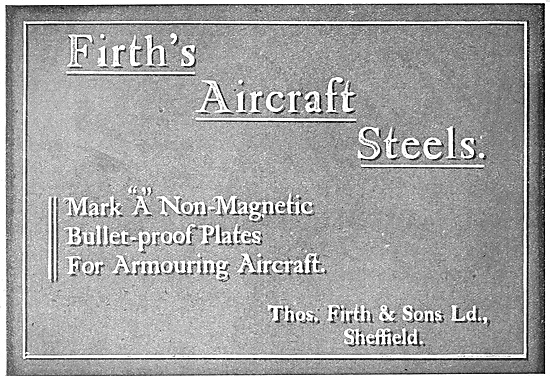 Thos Firth & Sons Aircraft Steel 1918                            