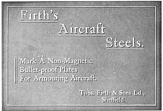 Thos Firth & Sons Aircraft Steel 1918                            