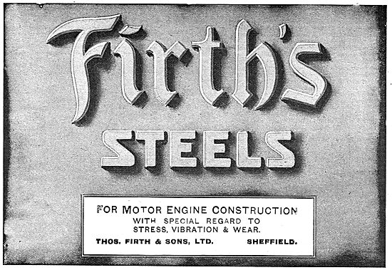 Firth's Steels For Motor Engine Construction                     