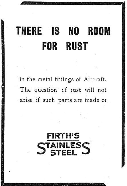 Thos Firth & Sons - There's No Room For Rust In Aircraft Fittings