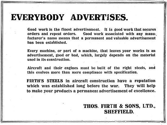 Thos Firth & Sons Ltd Sheffield - Stainelss Steel                