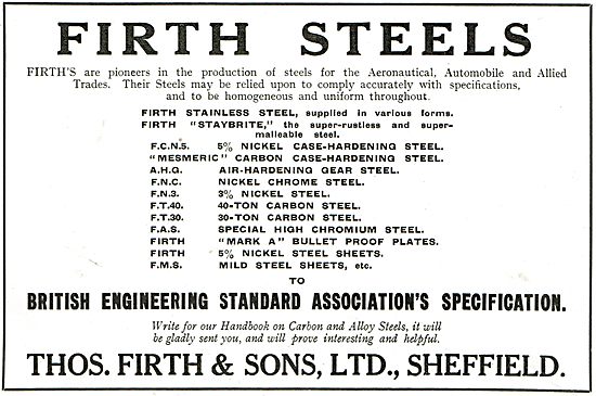 Firth Case Hardened Steel For Aircraft                           