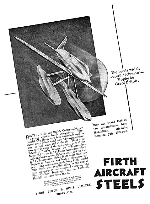 Firth Aircraft Steels 1929                                       