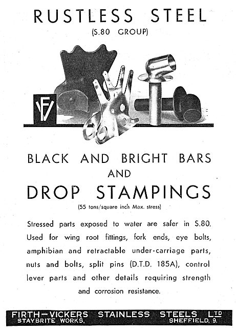 Firth Vickers Black & Bright Bars : Drop Stampings : S80         