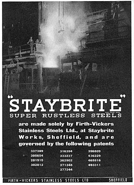 Firth Brown Staybrite Super Rustless Aircraft Steels             