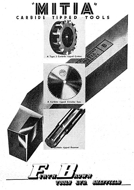 Firth Brown MITIA Carbide Tipped Tools 1949                      