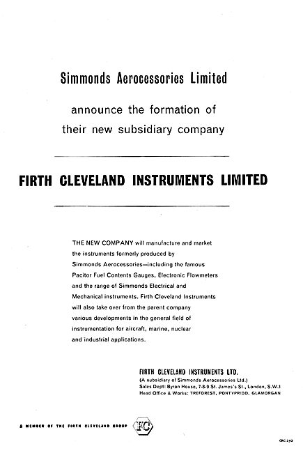 Firth Cleveland Instruments - Simmonds Aerocessories             