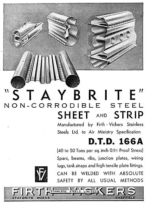 Firth-Vickers Stainless Staybrite Steels                         