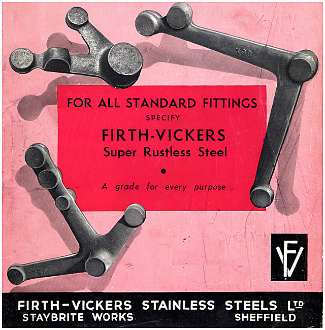 Firth-Vickers Super Rustless Steel For Aircraft Parts            