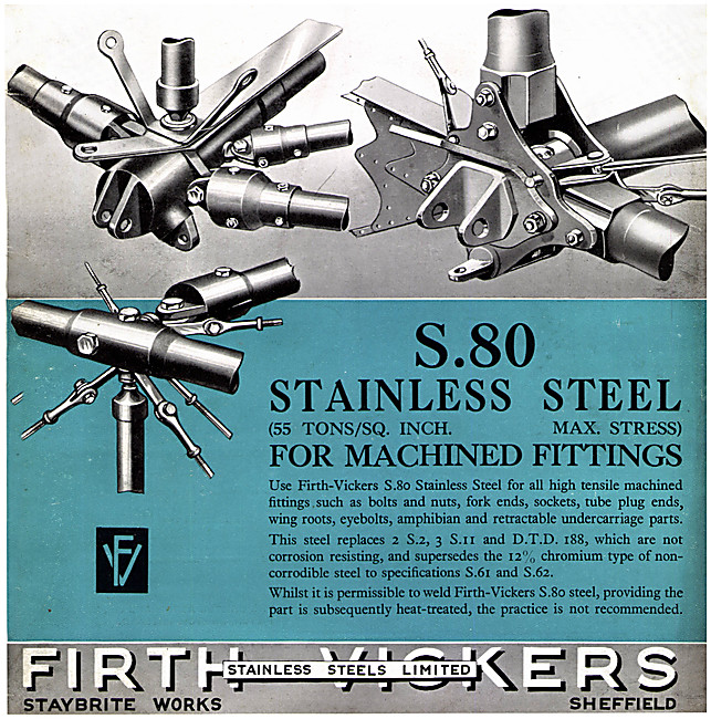 Firth-Vickers S.80 Stainless Steel For Aircraft Use              