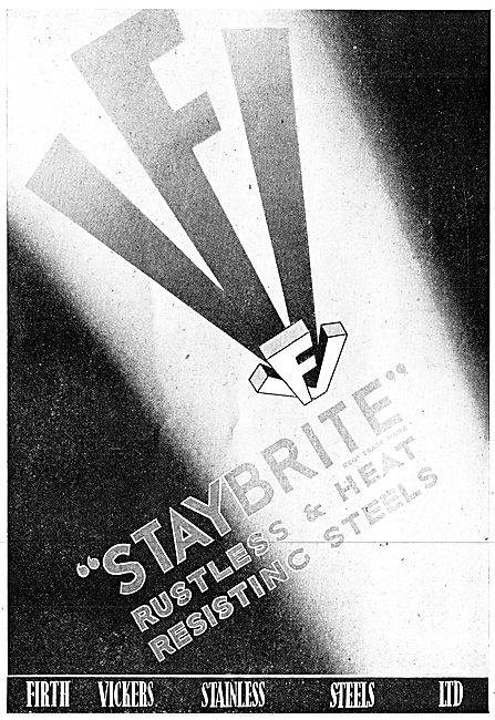 Firth-Vickers Staybrite Stainless Steels 1942 Advert             