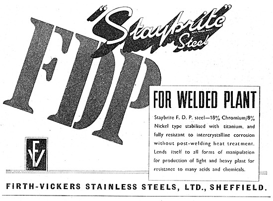 Firth-Vickers Staybrite Stainless Steels                         