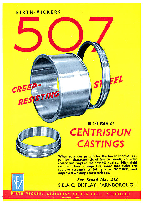 Firth-Vickers Stainless Steels, Centrispun Castings              