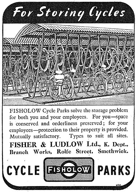 Fisher & Ludlow Factory Cycle Parks 1942 Advert                  