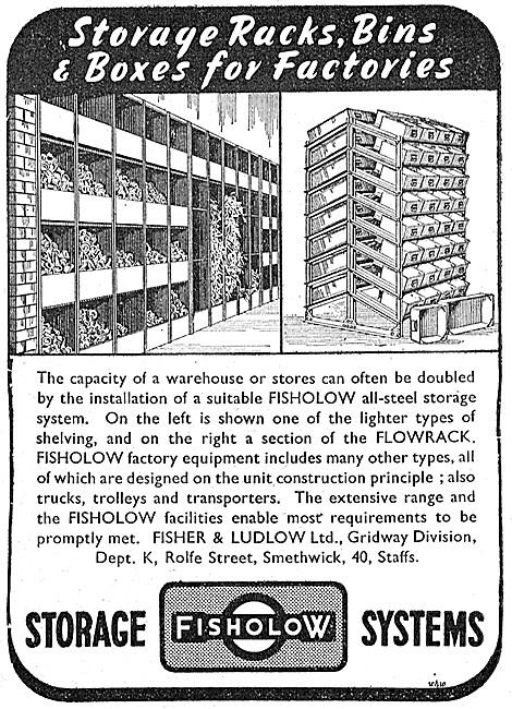 Fisher & Ludlow Pressings & Factory Storage Equipment.           