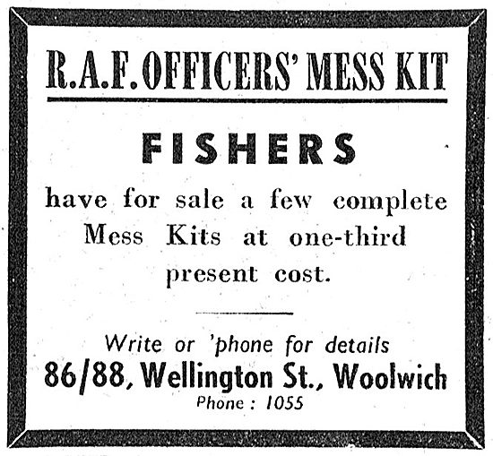 Fishers RAF Officers' Mess Kit 1949                              