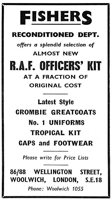 Fishers RAF Officers Uniforms - Crombie Tropical Kit             