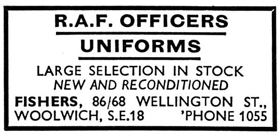 Fishers RAF Officers Uniforms                                    