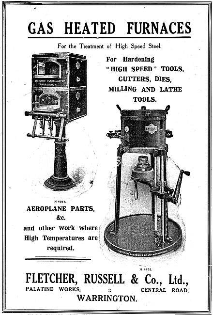 Fletcher Russell Gas Heated Furnaces For High Speed Steel Work   
