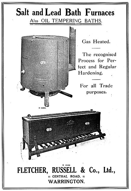 Fletcher Russell Gas Heated Salt & Lead Bath Furnaces - 1919     