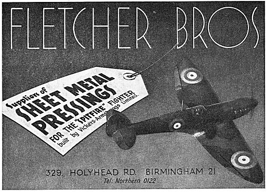 Fletcher Bros: Holyhead Rd. Birmingham. Sheet Metal Pressings    