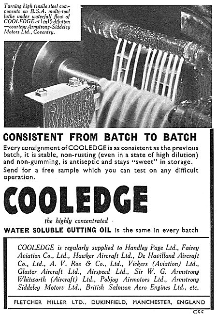 Fletcher Miller Cooledge Water Soluble Cutting Oil               