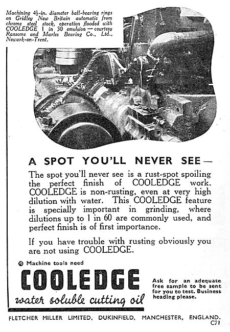 Fletcher Miller Cooledge Water Soluble Cutting Oil               