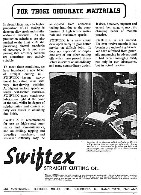 Fletcher Miller  SWIFTEX Cutting Oil                             