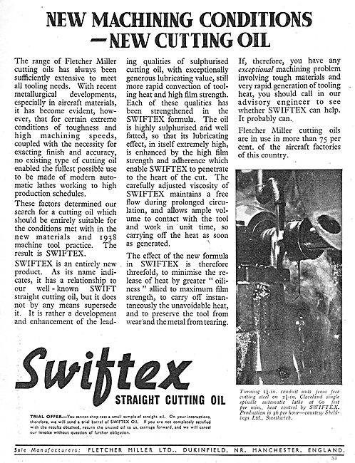 Fletcher Miller SWIFTEX Cutting Oil                              