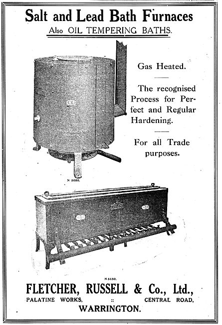 Fletcher Russell Salt & Lead Bath Furnaces For Aircraft Factories