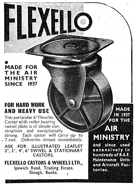 Flexello Industrial Castors & Wheels 1943 Advert                 