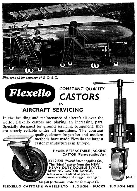 Flexello Castors For Aircraft Servicing Equipment                