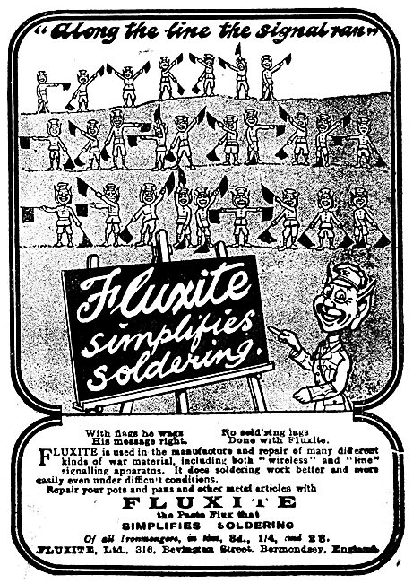 Fluxite Solder - 1919 Advert                                     