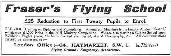 Fraser's Flying School - Fee's Reduced.                          