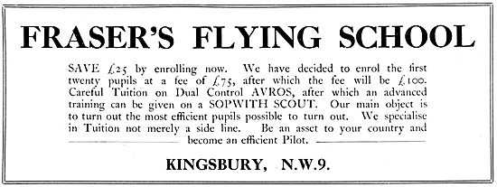 Fraser's Flying School 1922. Sopwith Scout                       