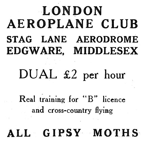 London Aeroplane Club. Stag Lane 1931                            