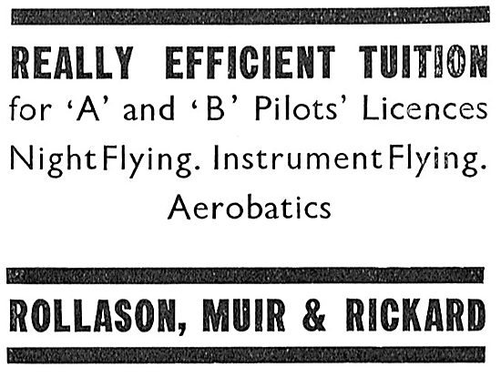 Rollason Muir & Rickard - Flying Training                        